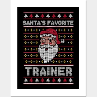 Santa's Favorite Trainer // Funny Ugly Christmas Sweater // Athletic Trainer Holiday Xmas Posters and Art